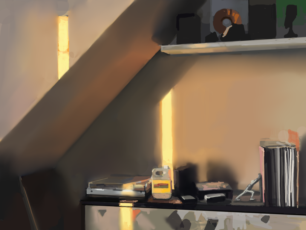Digital Paint - Lovely Sunset in Study Room