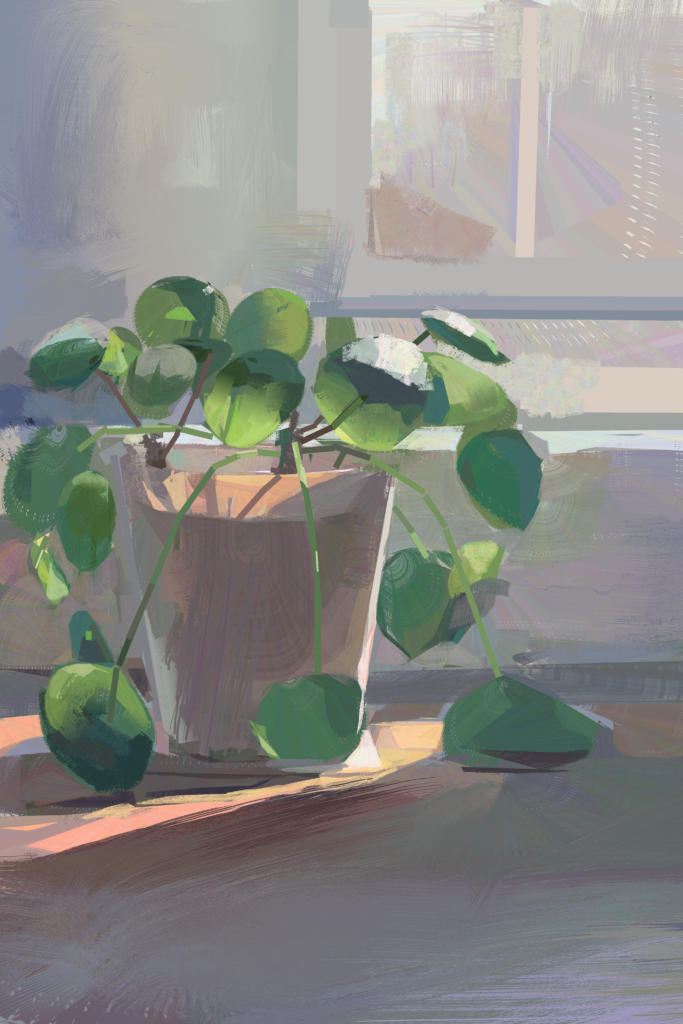 Digital Paint - Pipe Plant At The Window
